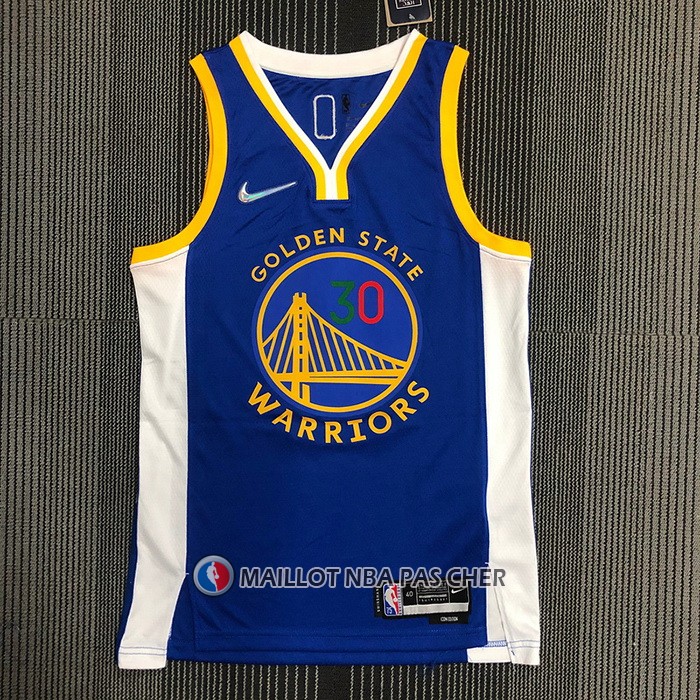 Maillot Golden State Warriors Stephen Curry NO 30 Icon Royal Special Mexique Edition Bleu